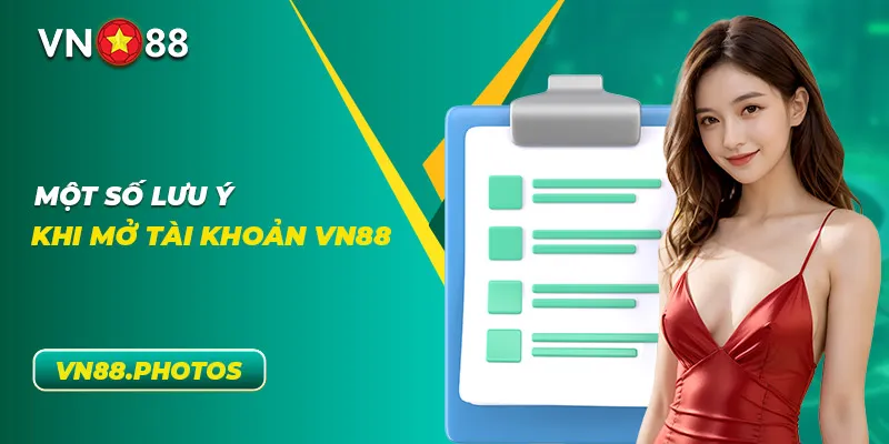 Một số lưu ý khi mở tài khoản VN88